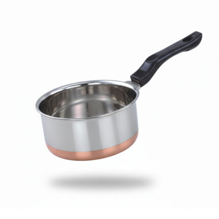 Copper Bottom Saucepan with Black Handle | Durable Stainless Steel Cookware